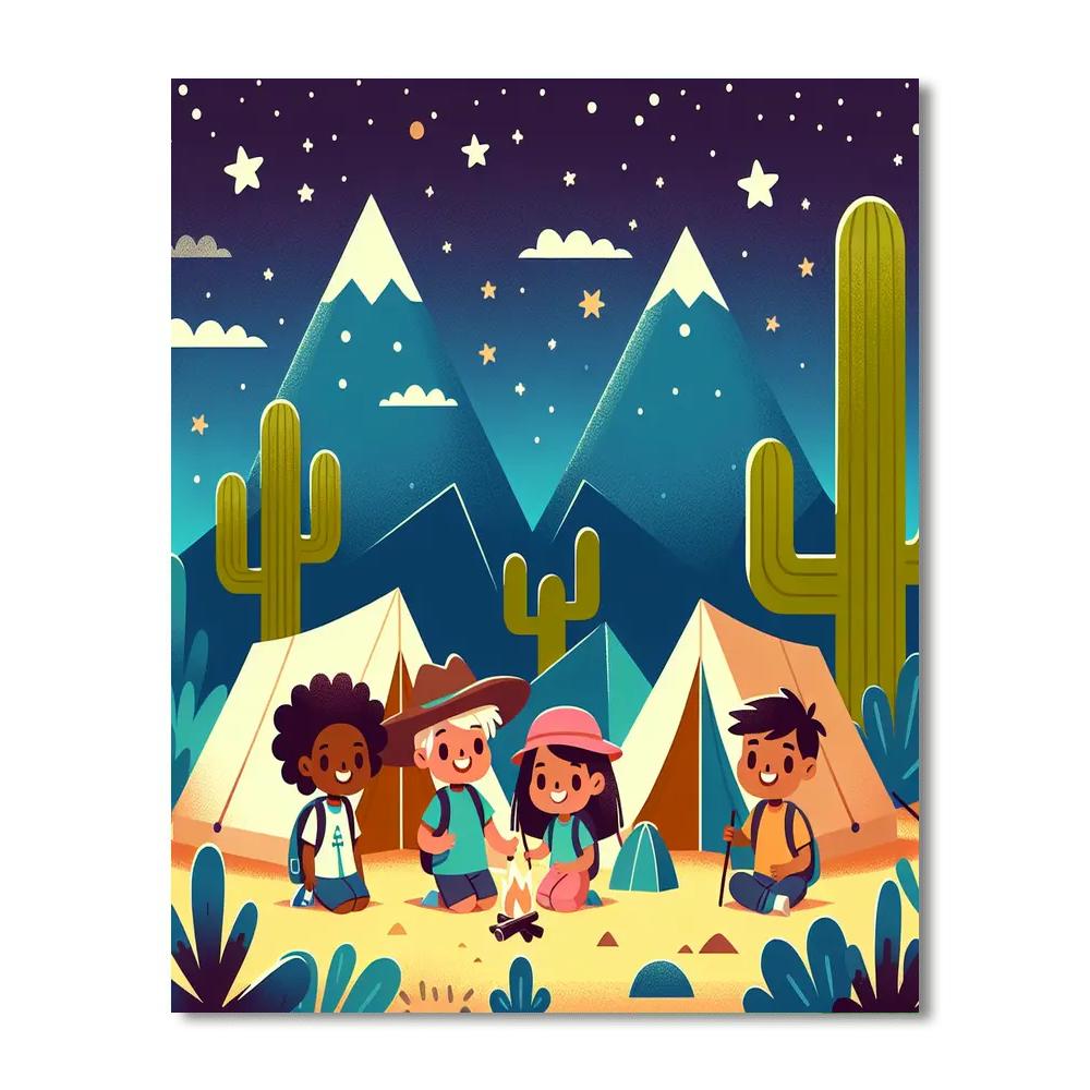 Charming Cactus Campout Numbered Painting Kits