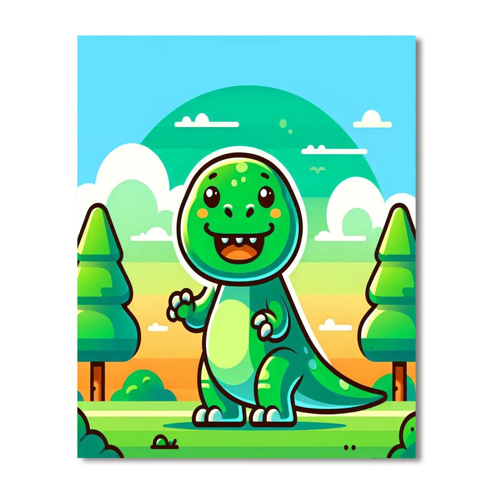 Cheerful T-rex Paint By Numbers