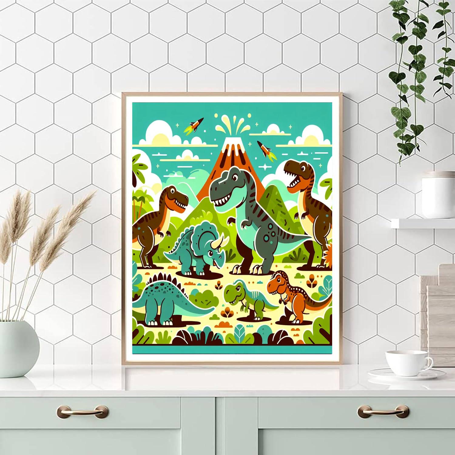 Dinosaurs Of The Ancient World DIY Paint By Numbers