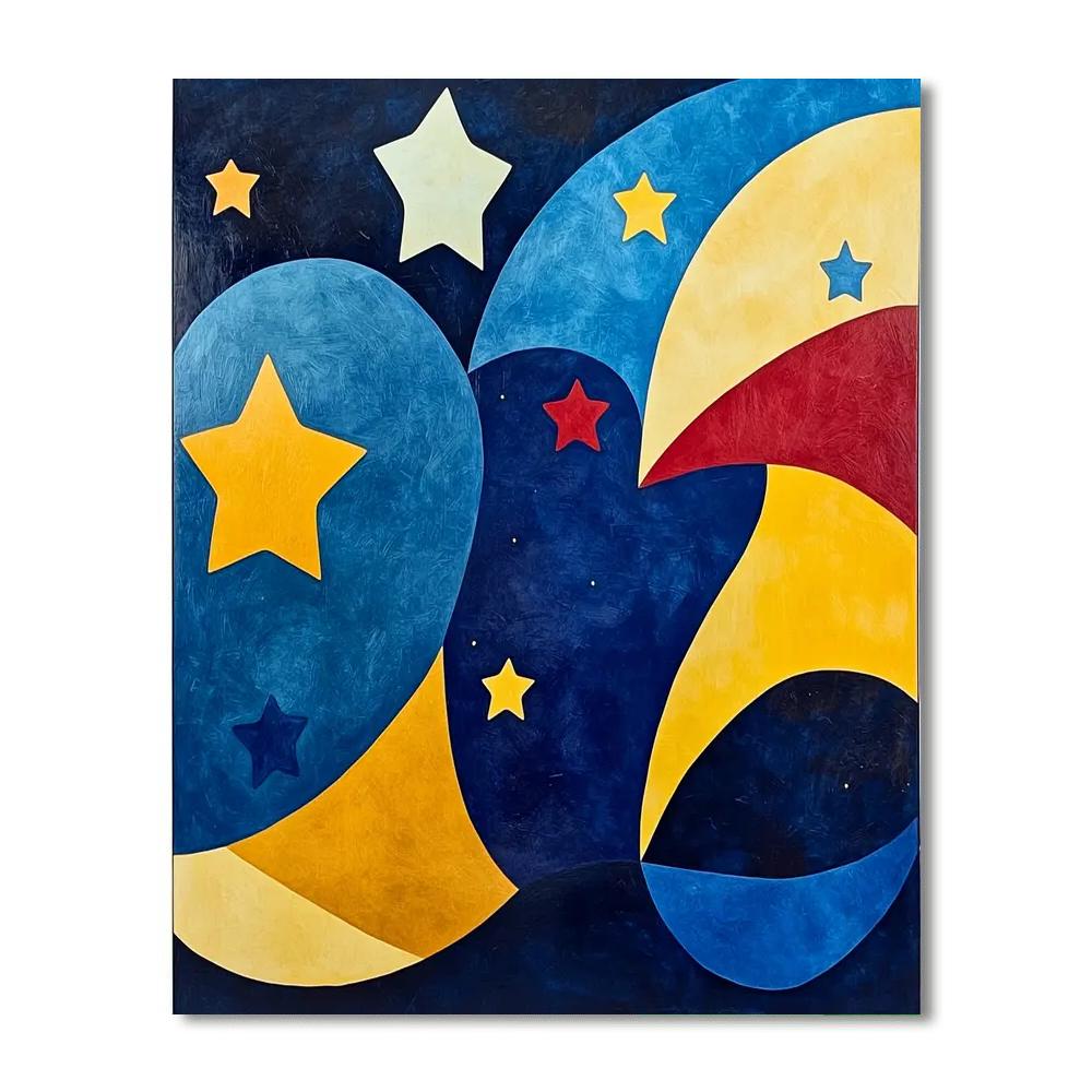 Joan Miró Inspired Chasing Stars  Painting Number Kit