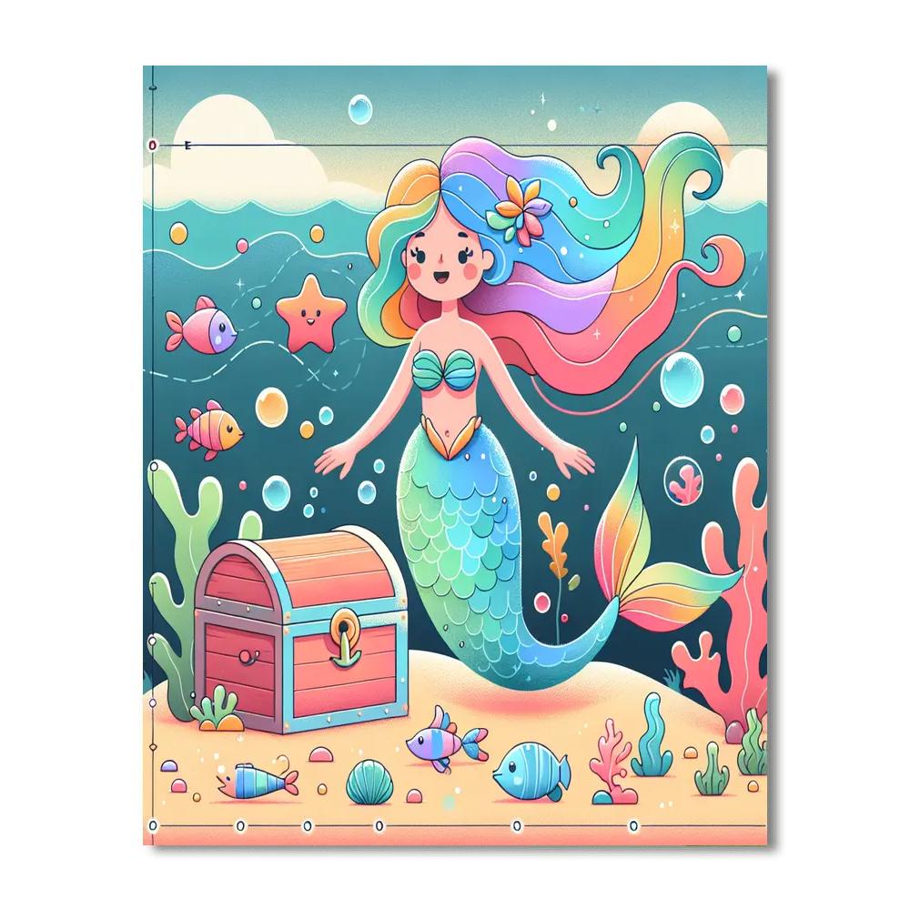 Mystical Mermaid's Treasure Paint By Numbers Art