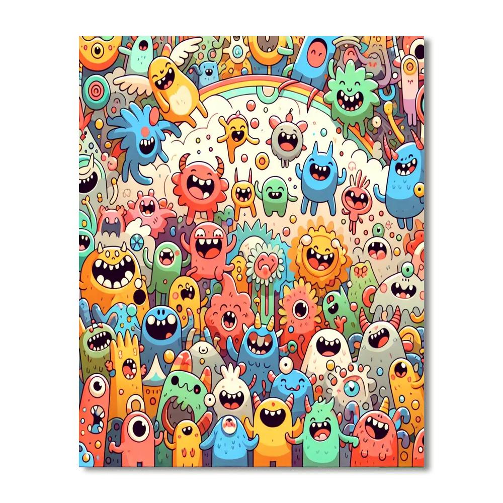 Charming Little Monsters DIY Paint By Numbers