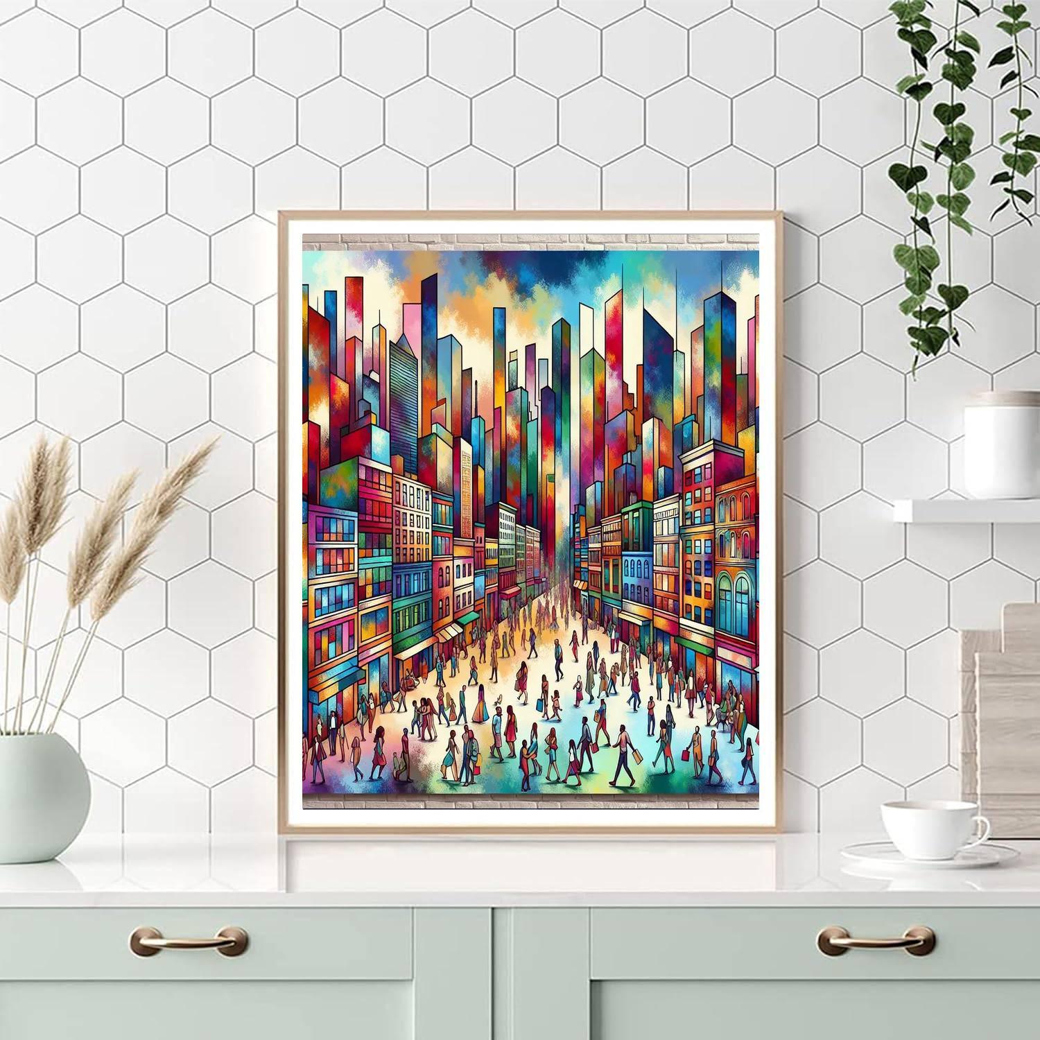 Dynamic Urban Art Scene Painting Number Kit