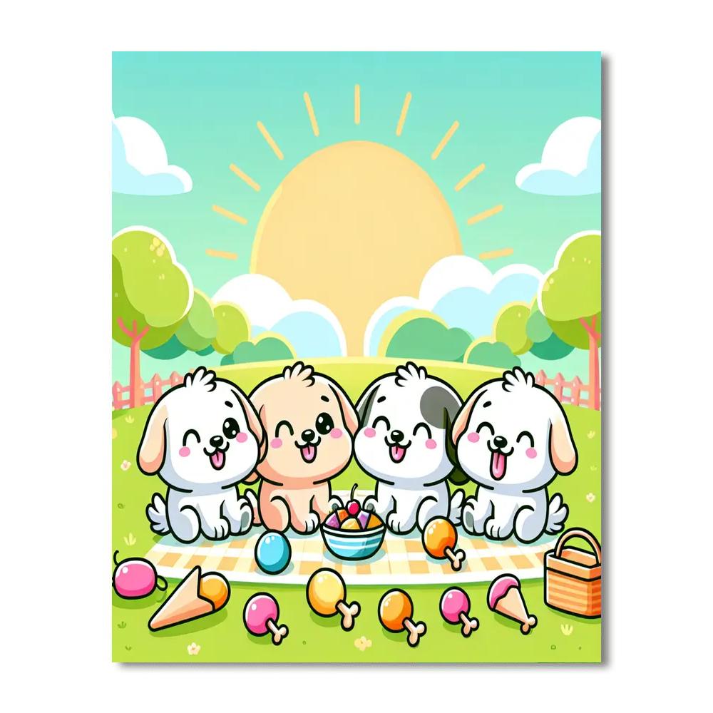 Puppy Picnic Numbered Painting Kits