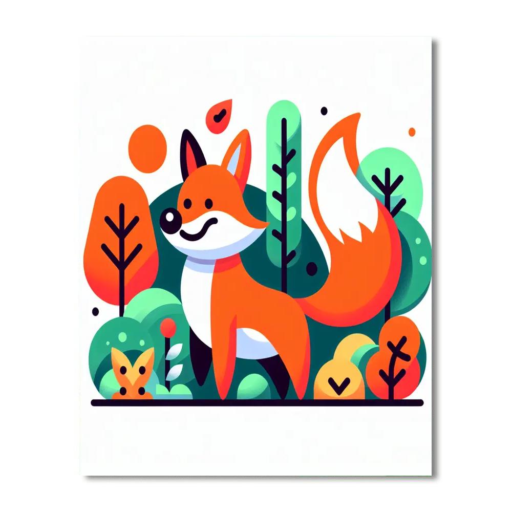 Mischievous Fox Forest Paint By Numbers Kits