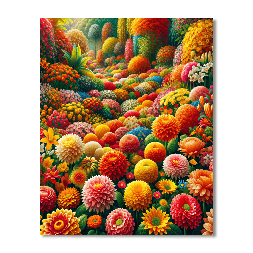Blossoming Spring Flowers Painting Number Kit