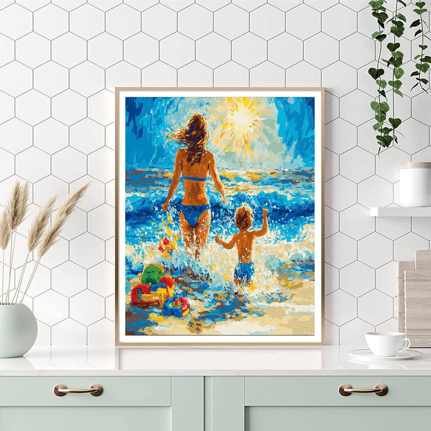 Mommy And Me At The Beach Paint By Color