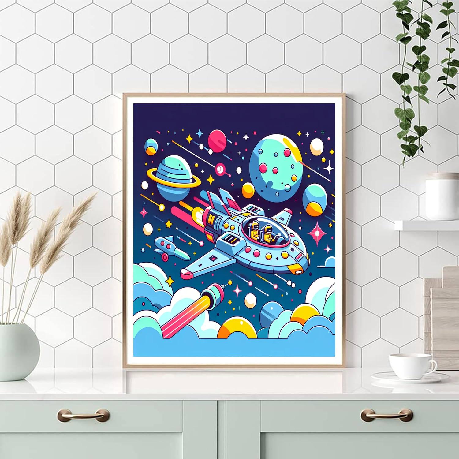 Cosmic Starship Voyage DIY Paint By Numbers
