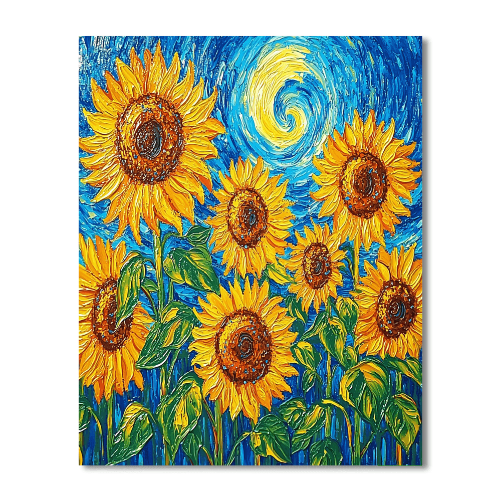 Vincent Van Gogh Inspired Ethereal Sunflowers  DIY Paint By Numbers
