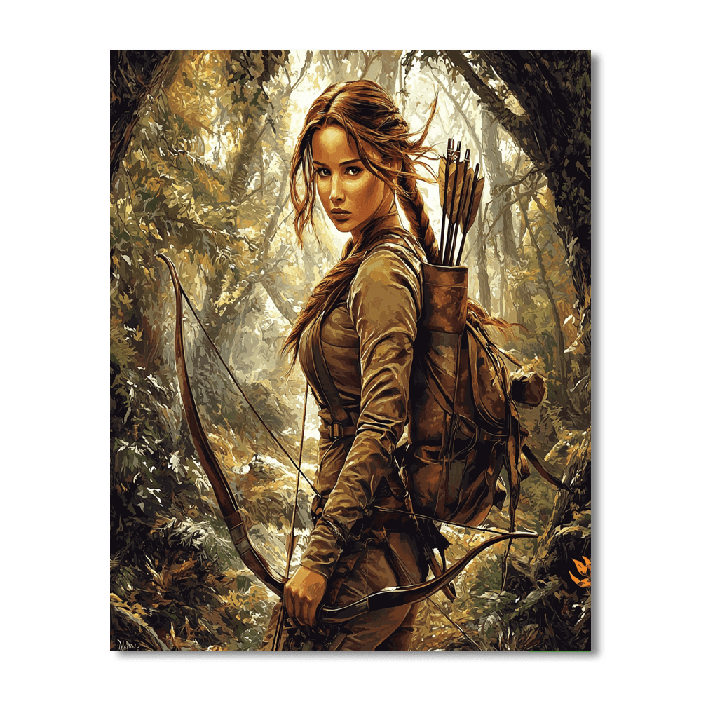 Jennifer Lawrence: Katniss Everdeen's Courageous Heart Paint By Numbers Art
