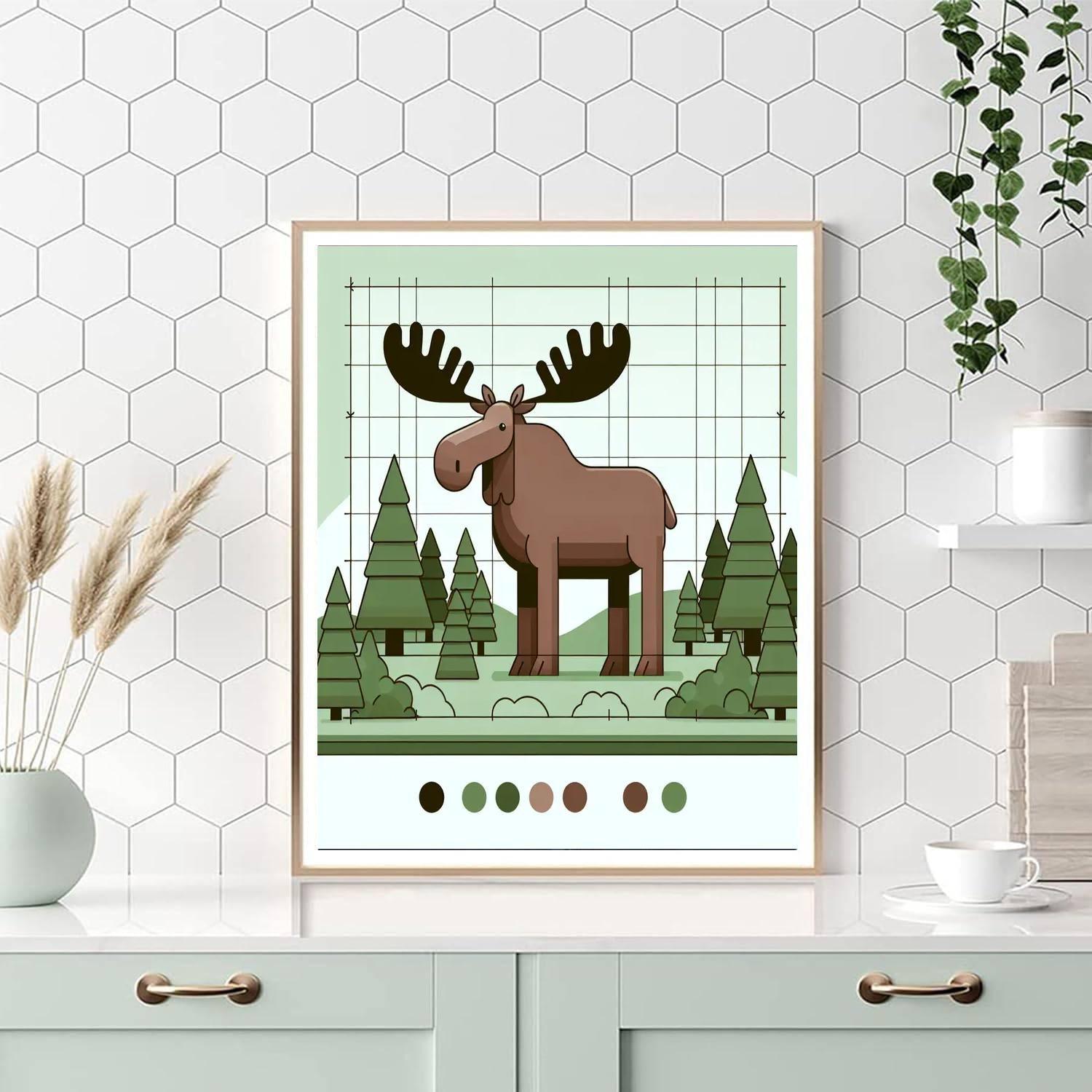 Majestic Moose Meander Number Painting