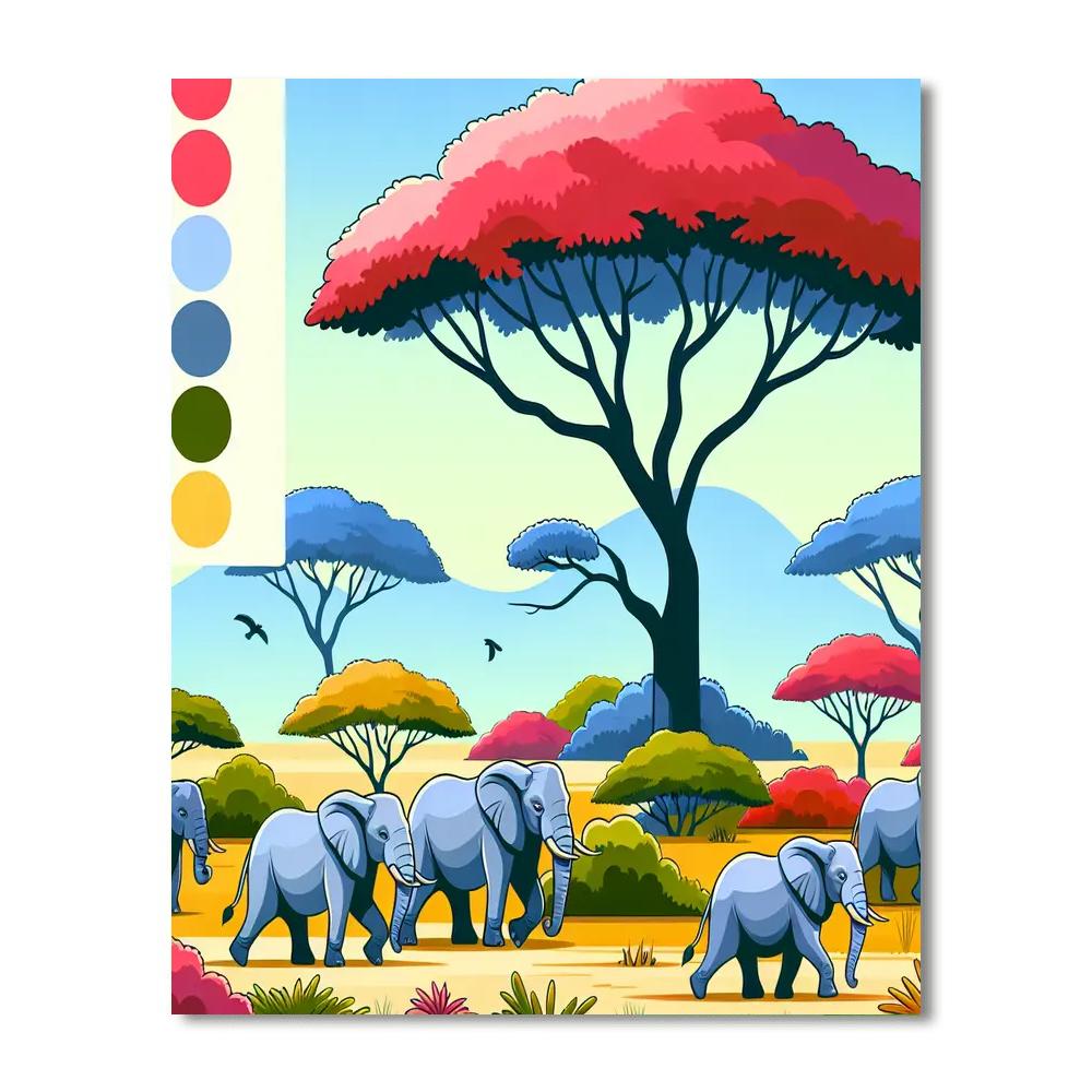 Wise Elephant Walk Painting By Numbers Kit