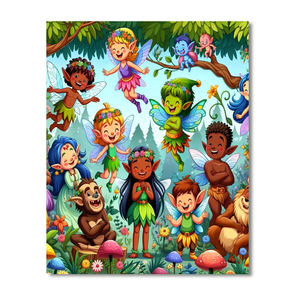 Fantasy Creatures Of The Forest Number Painting