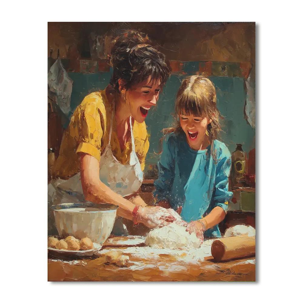 Baking Cookies With Mom Painting Number Kit