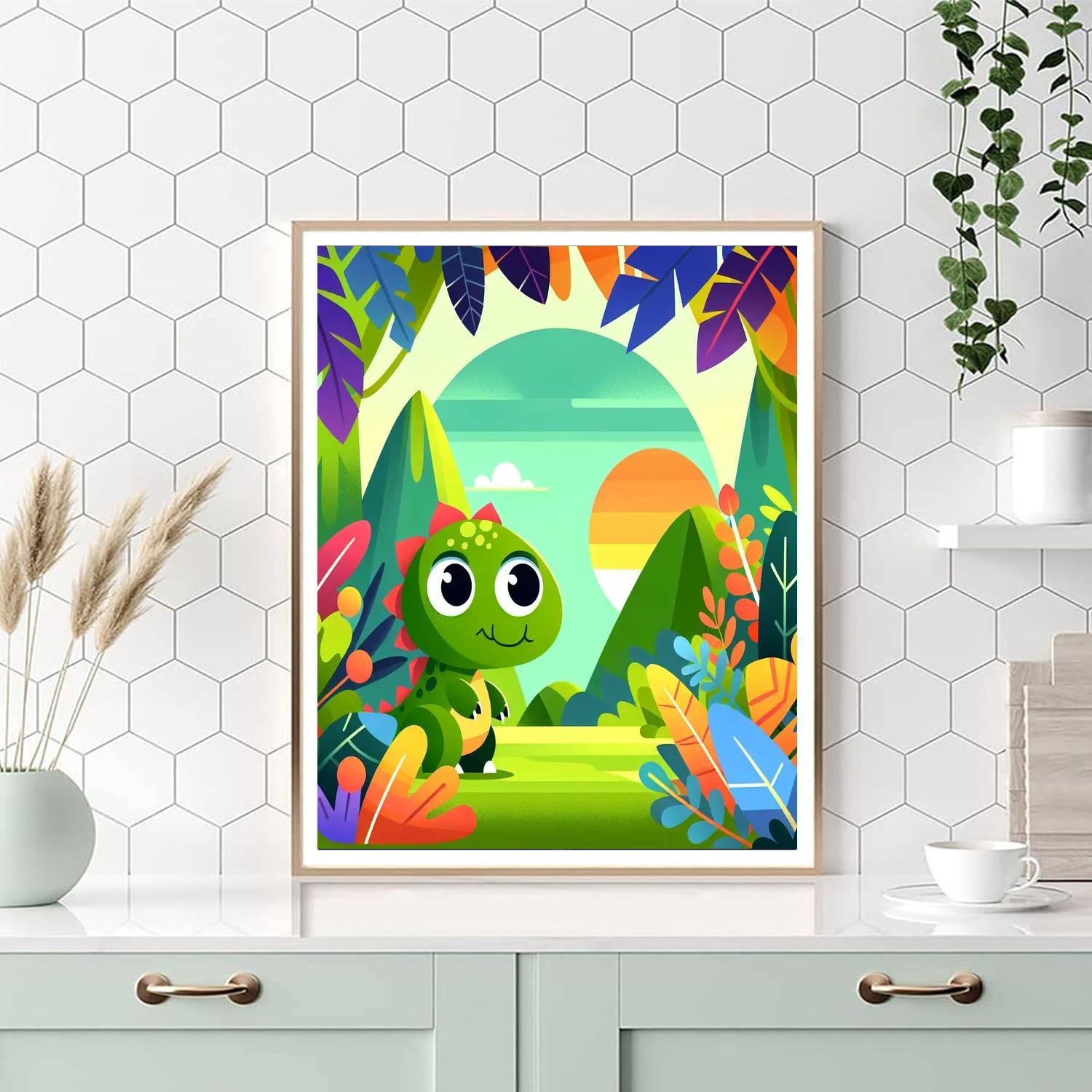 Exploring Dinosaur Land Paint By Color