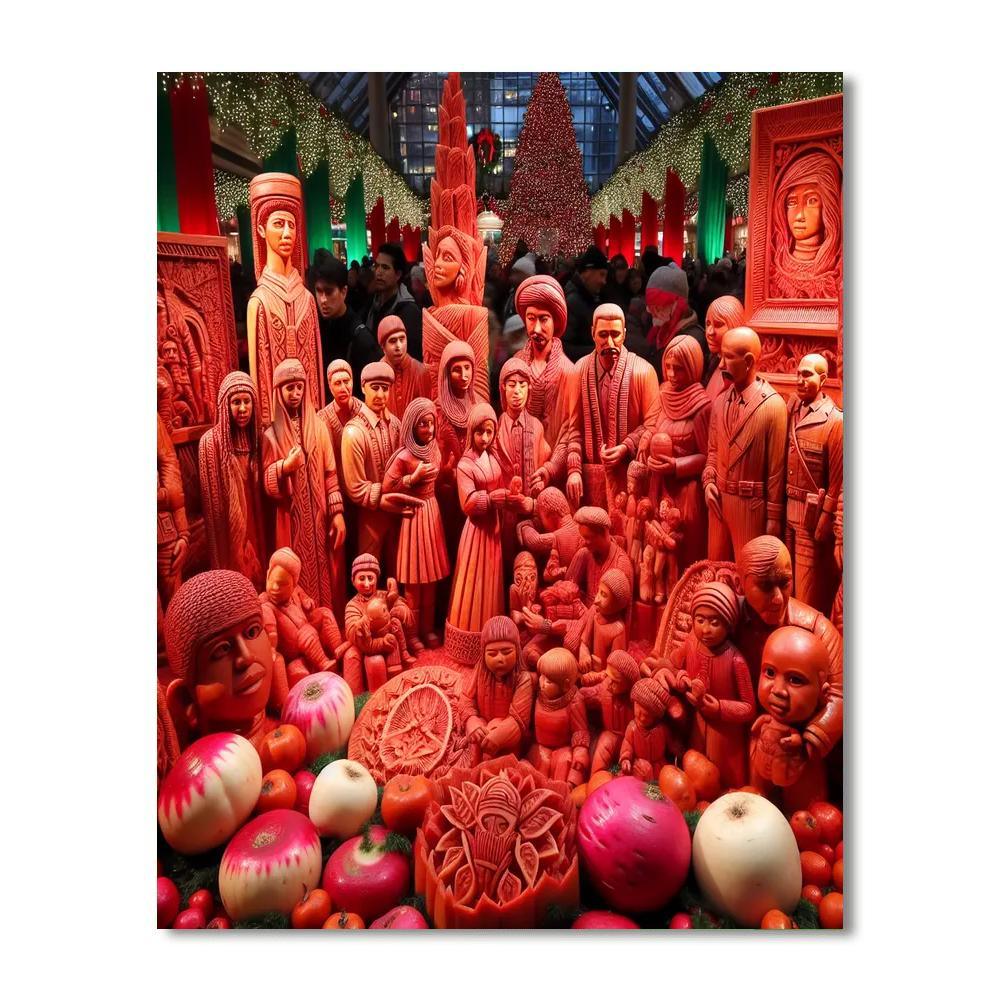 The Night Of The Radishes - Mexico Numbered Painting Kits