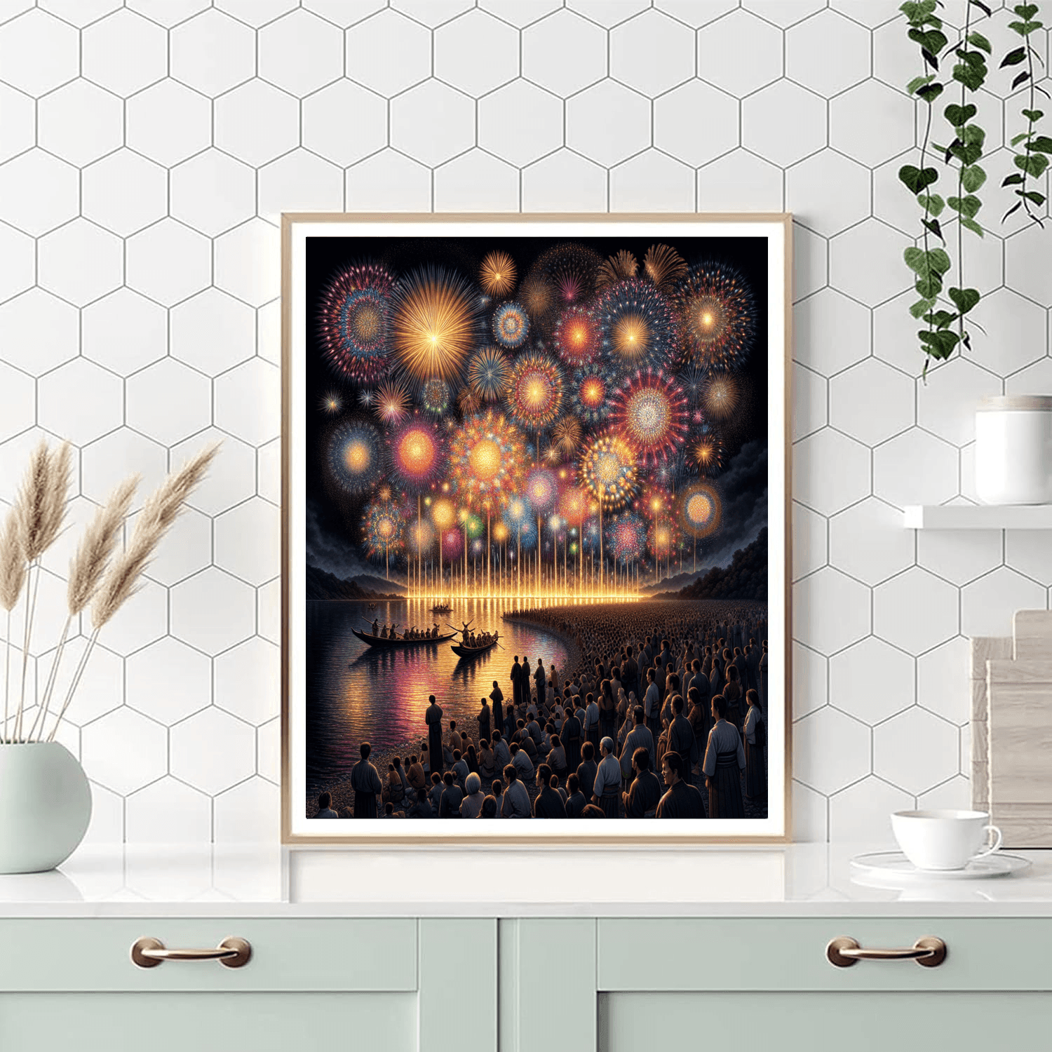 Omagari Fireworks Festival - Akita, Japan Painting Number Kit