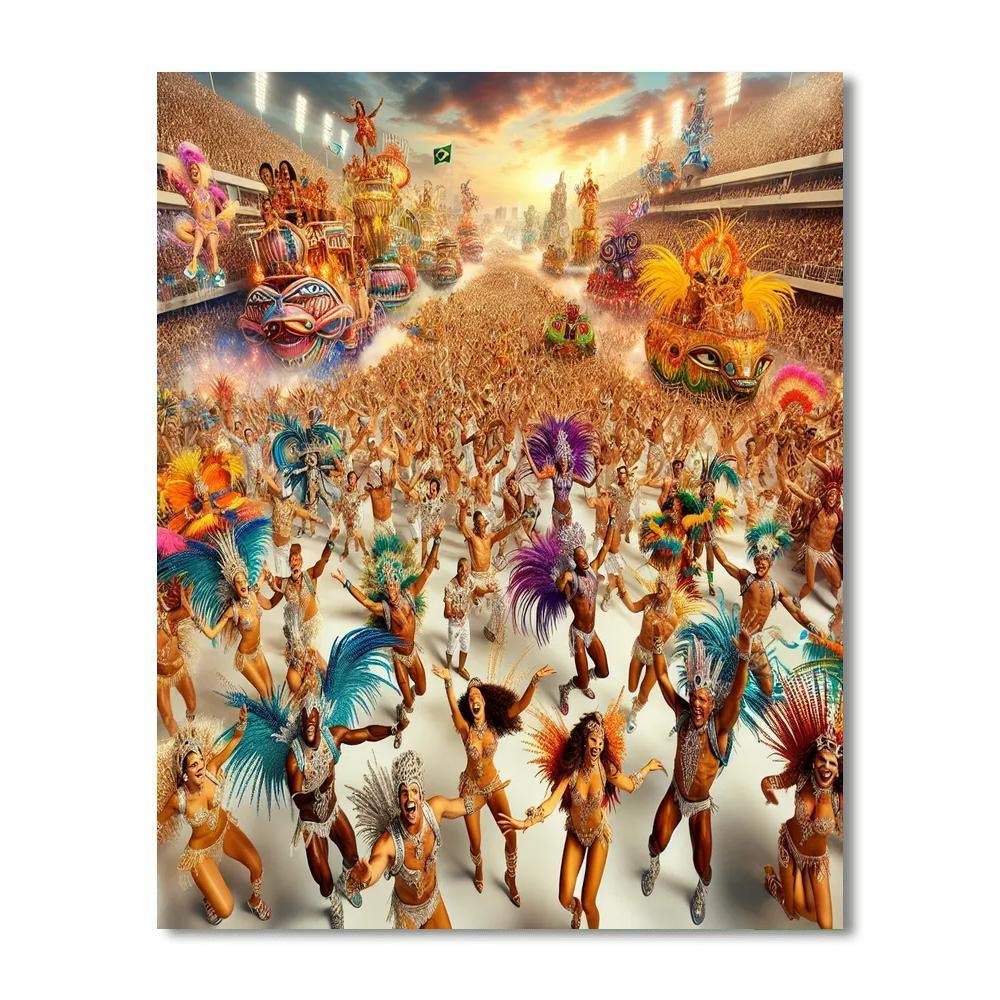 Carnival Of Bloco De Rua - Rio De Janeiro, Brazil Paint By Numbers Art