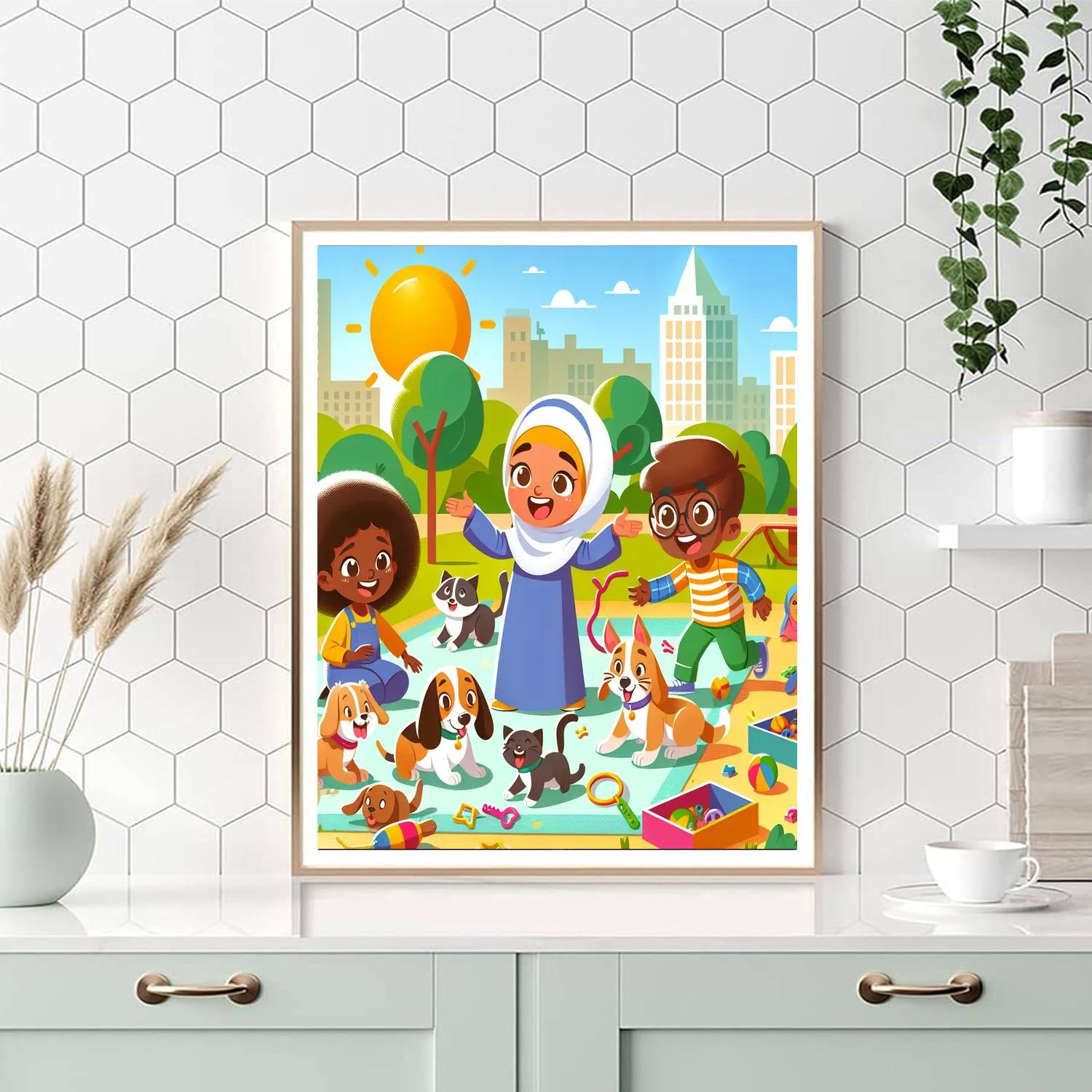 Friendly Pet Adventure Painting Number Kit