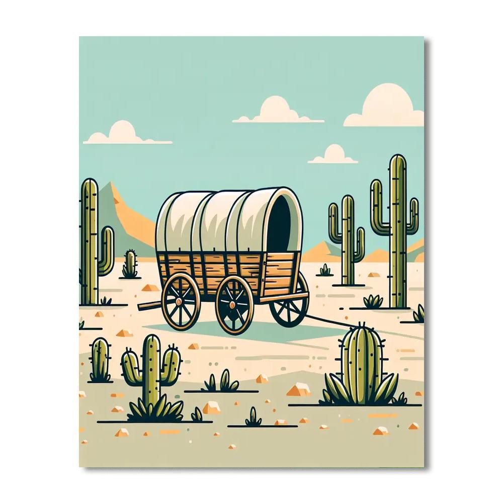 Wild West Wagon Adventure Painting Number Kit