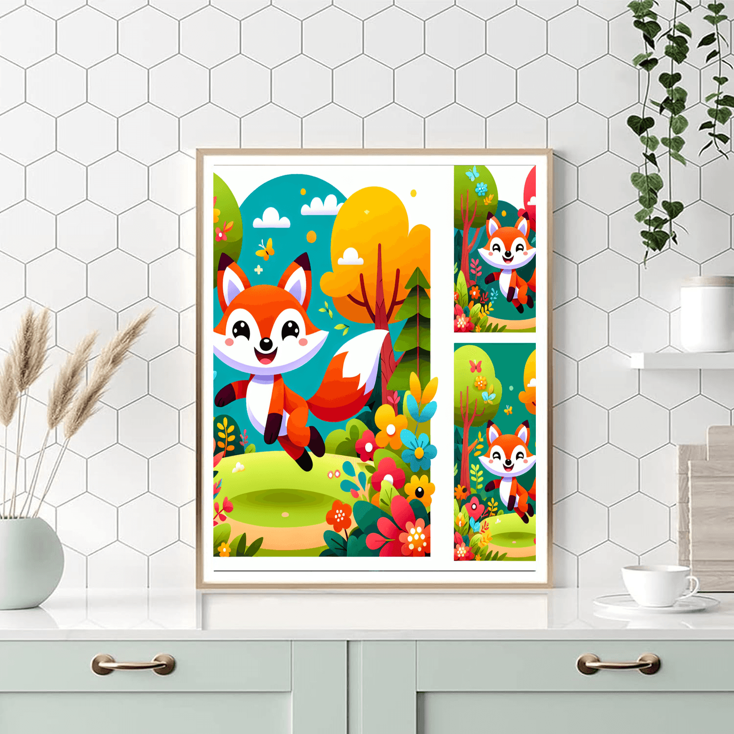 Frolicsome Fox Follies Number Painting