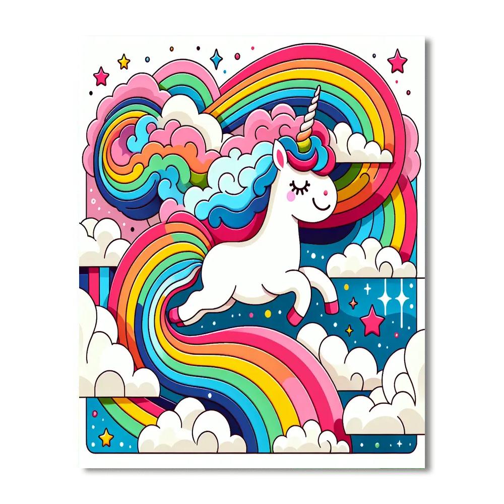 Lively Cloud Unicorn Numbered Painting Kits