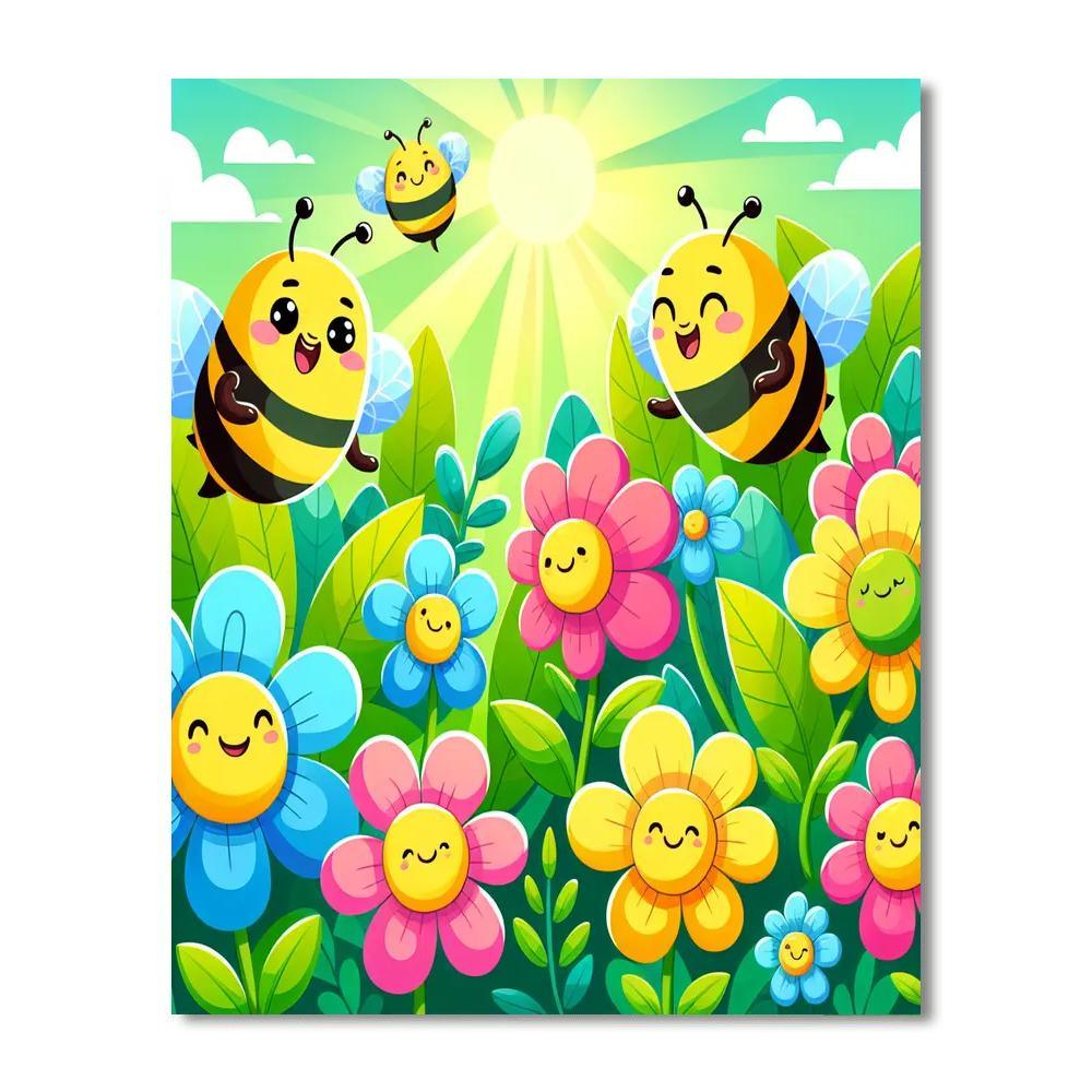 Busy Bees In Bloom Paint By Numbers