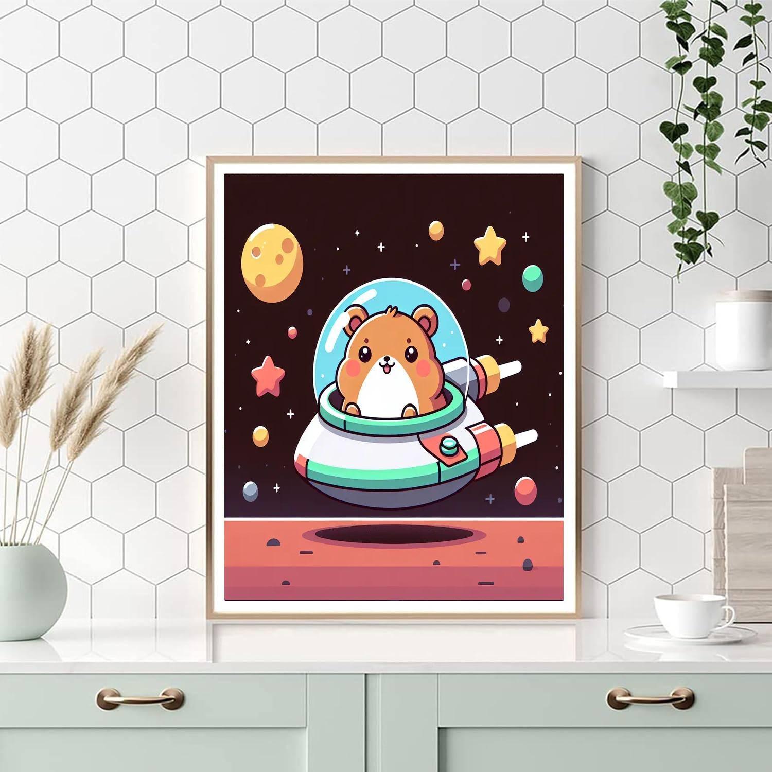 Galactic Hamster Quest Number Painting