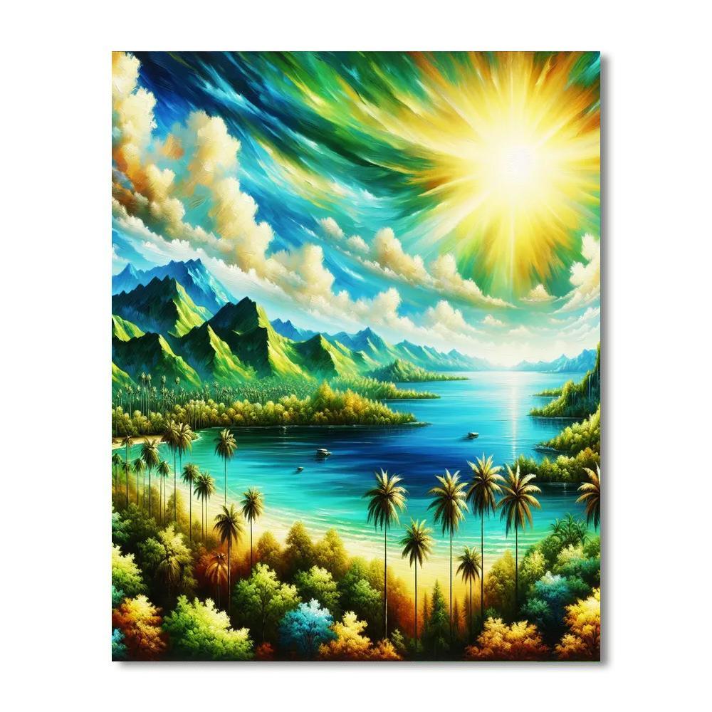 Radiant Tropical Landscape Numbered Painting Kits