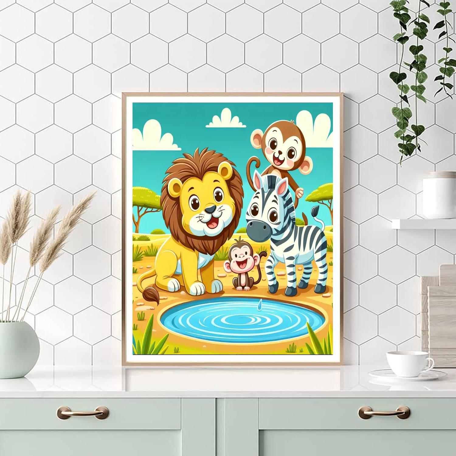 Animal Adventures In The Wild Painting Number Kit