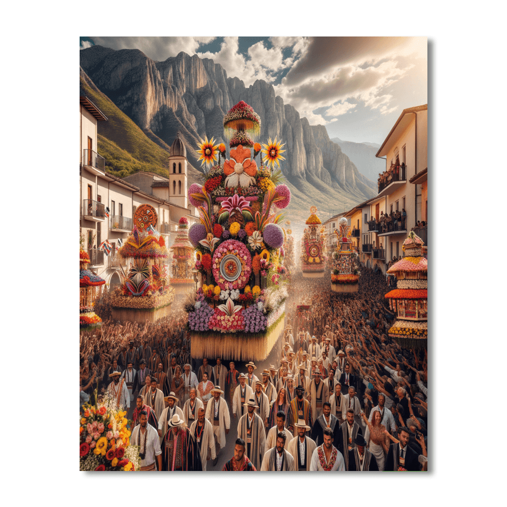 Flower Festival - Medellin, Colombia Painting By Numbers Kit