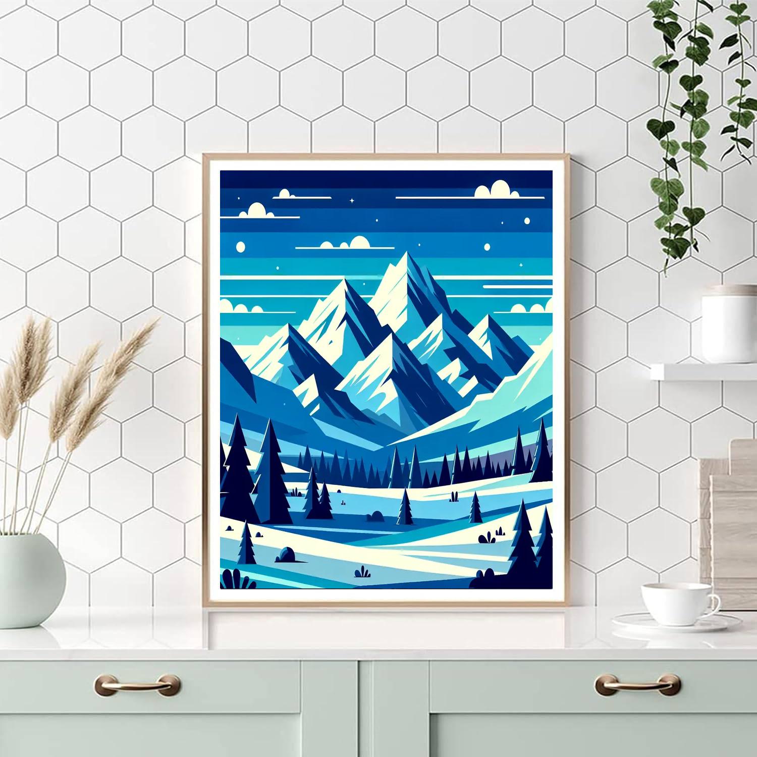 Snowy Peaks Paint By Numbers Art