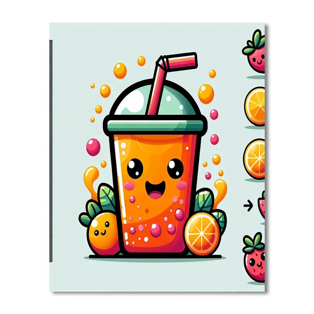Bubbly Fruit Juice Painting By Numbers Kit