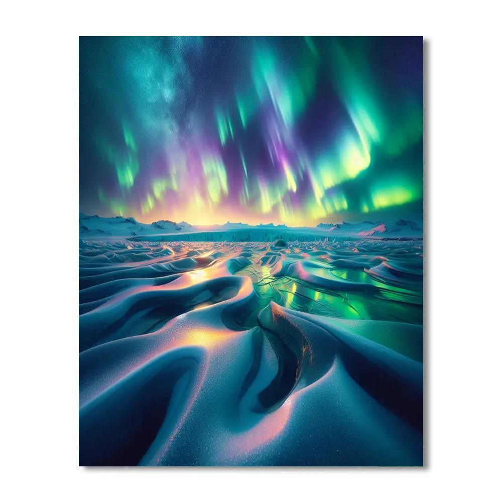 Aurora Over Ice Paint By Numbers Art