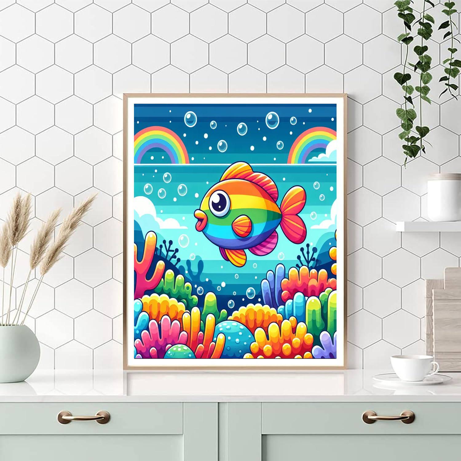 Vibrant Rainbow Fish Paint By Numbers