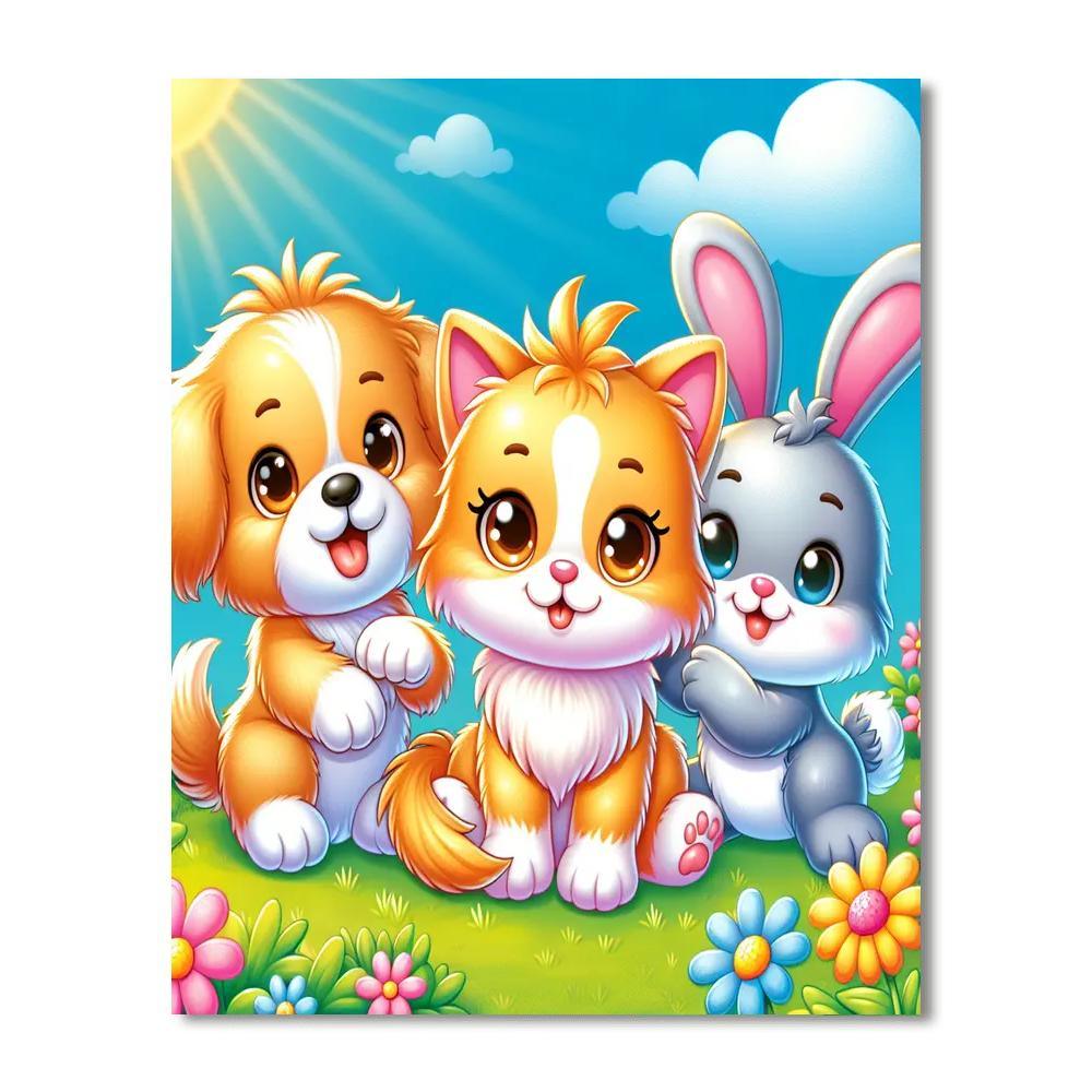 Adventure With Animal Friends Painting By Numbers Kit