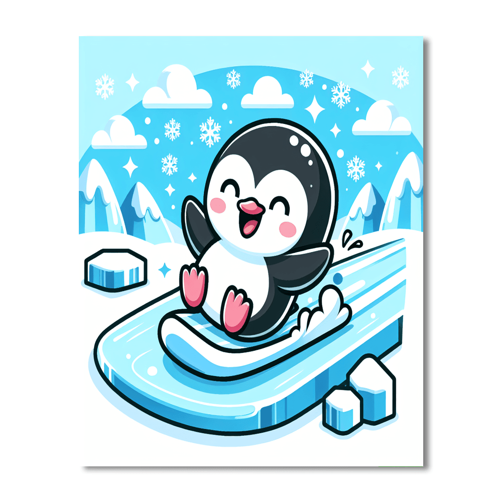 Bubbly Baby Penguin Paint By Numbers