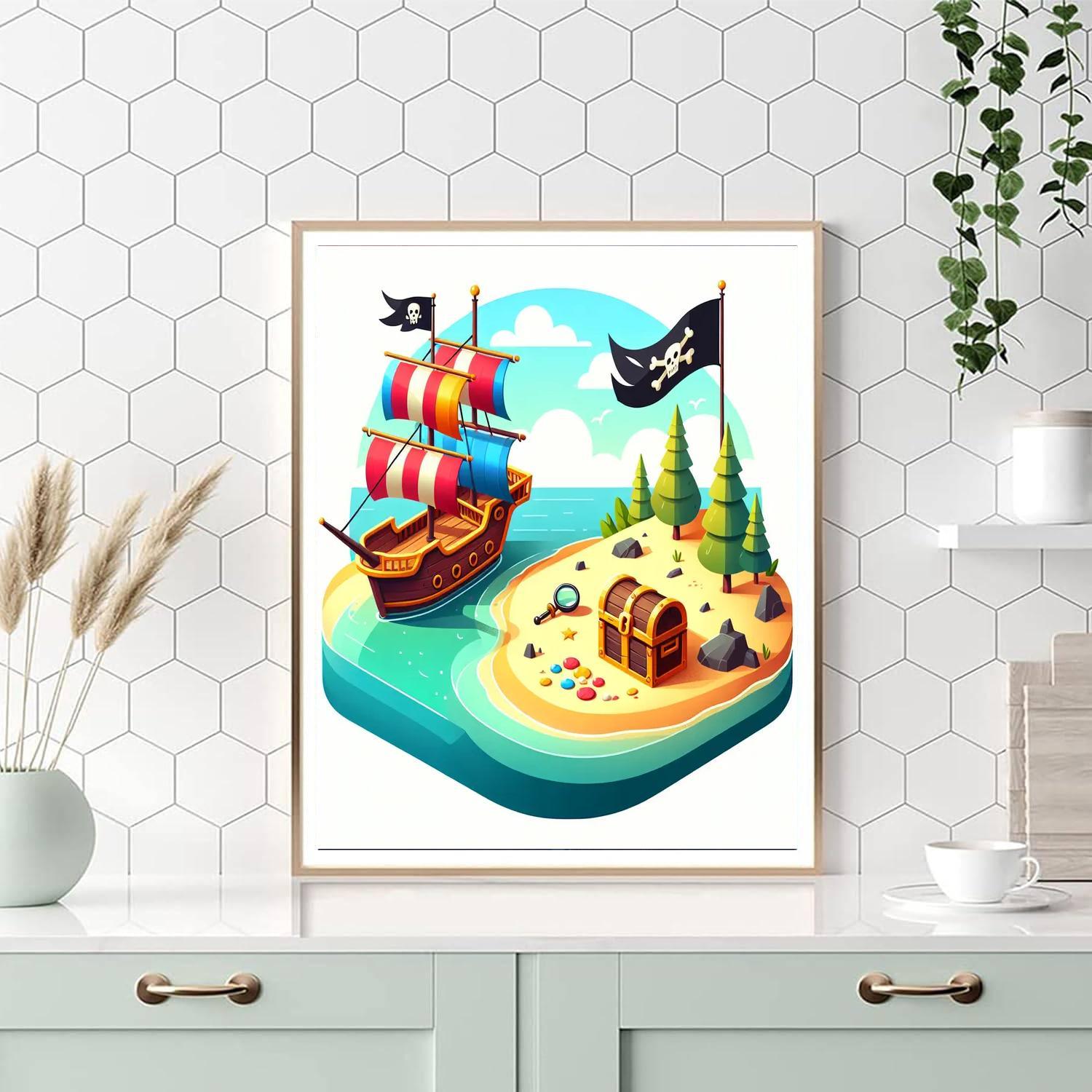 Pirate Adventure Voyage Painting Number Kit