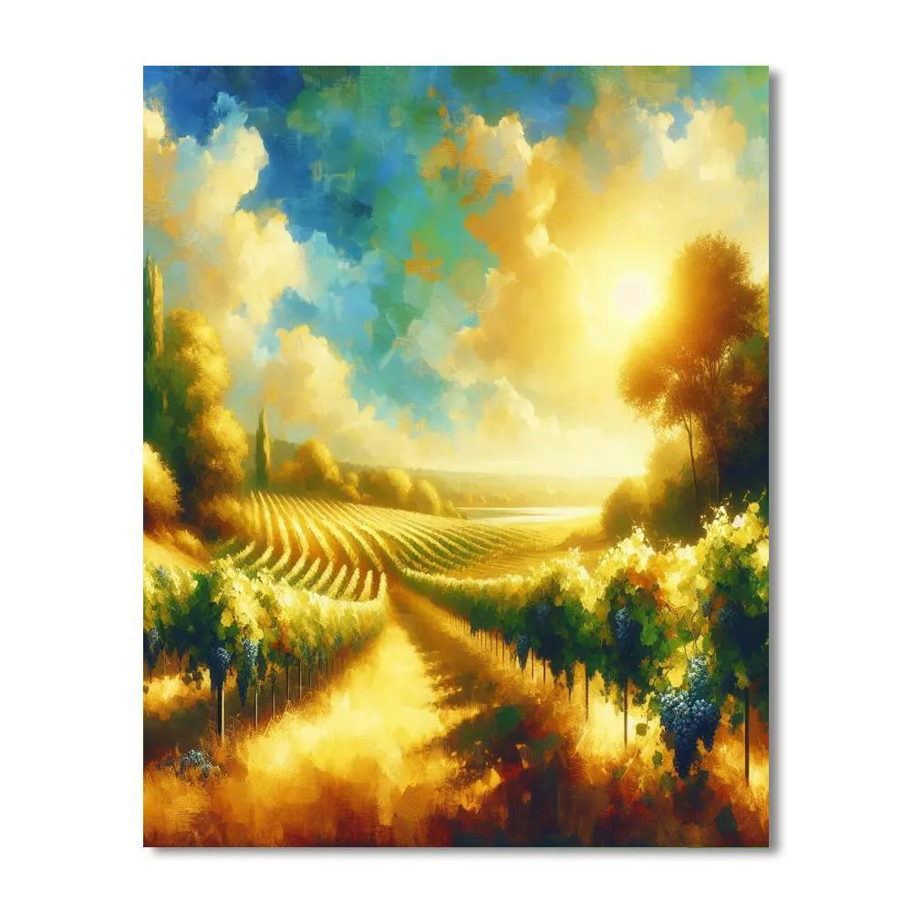 Sun-kissed Vineyard Glow Paint By Numbers