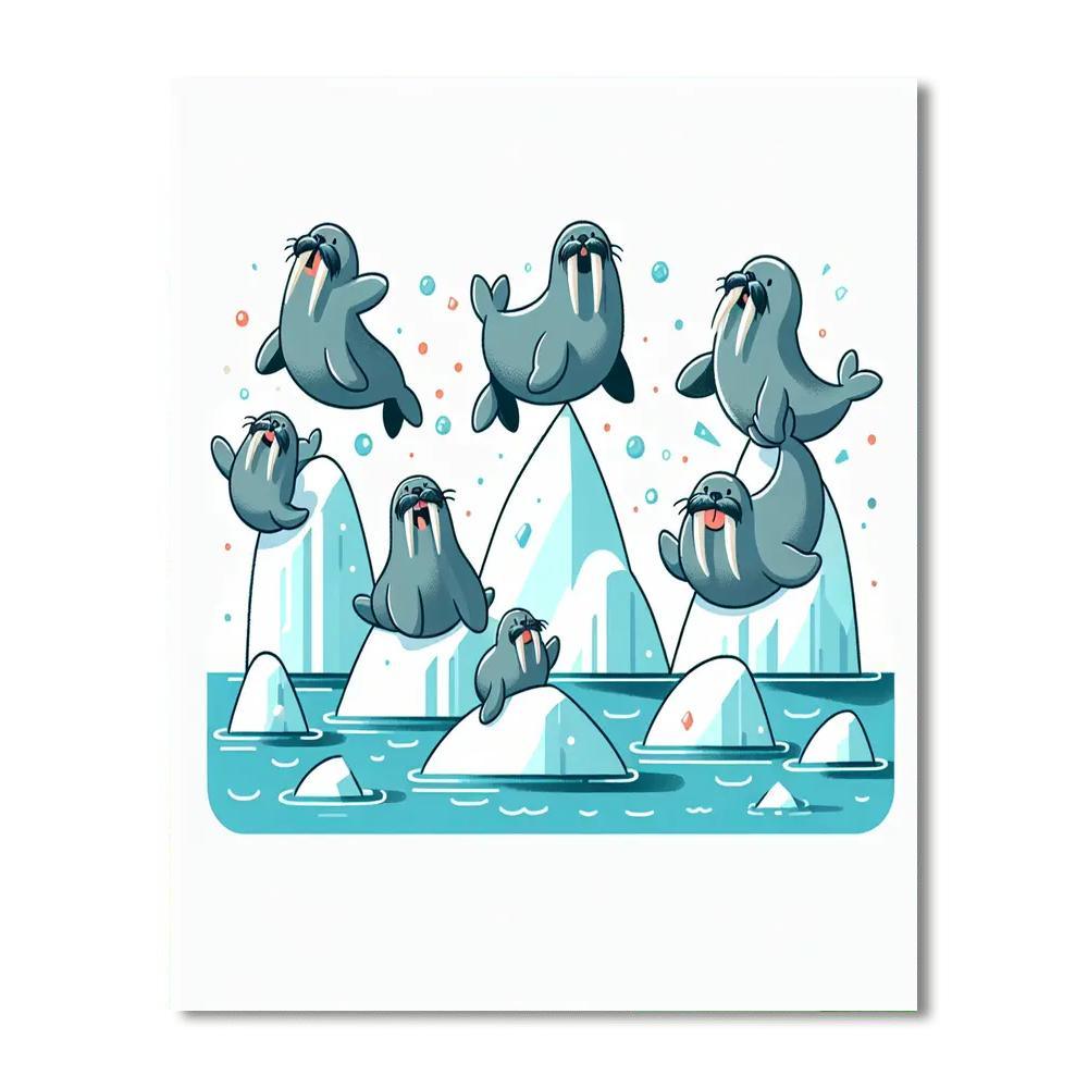 Waltzing Walruses Paint By Numbers Art