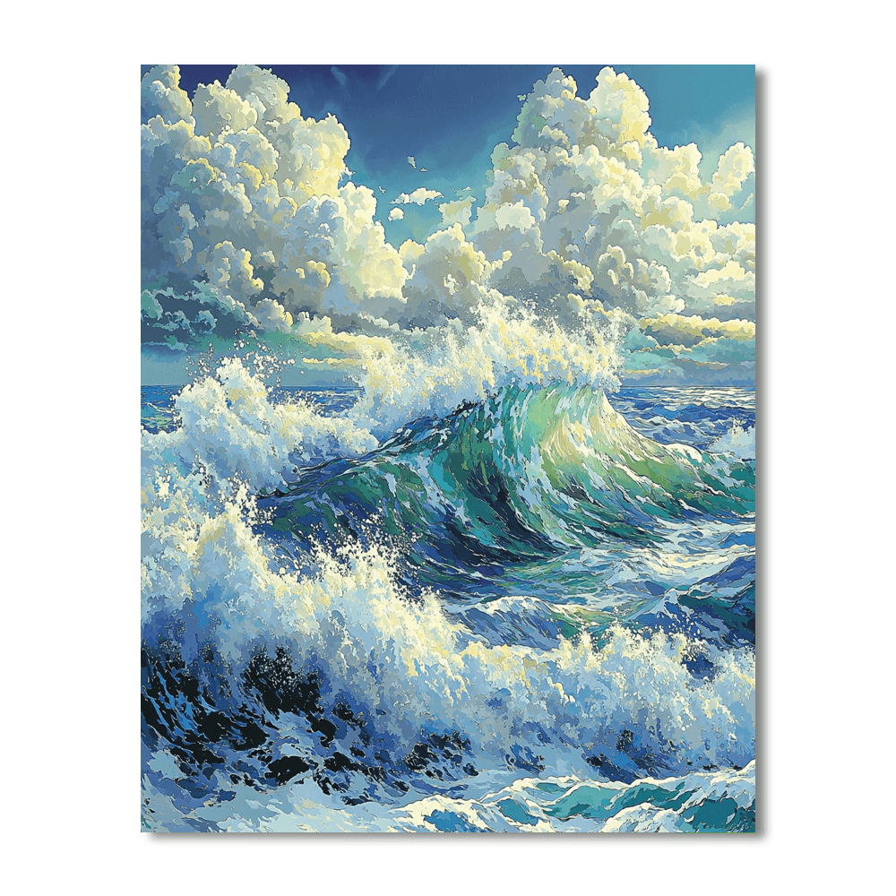 Katsushika Hokusai Inspired Waves Of Color  DIY Paint By Numbers