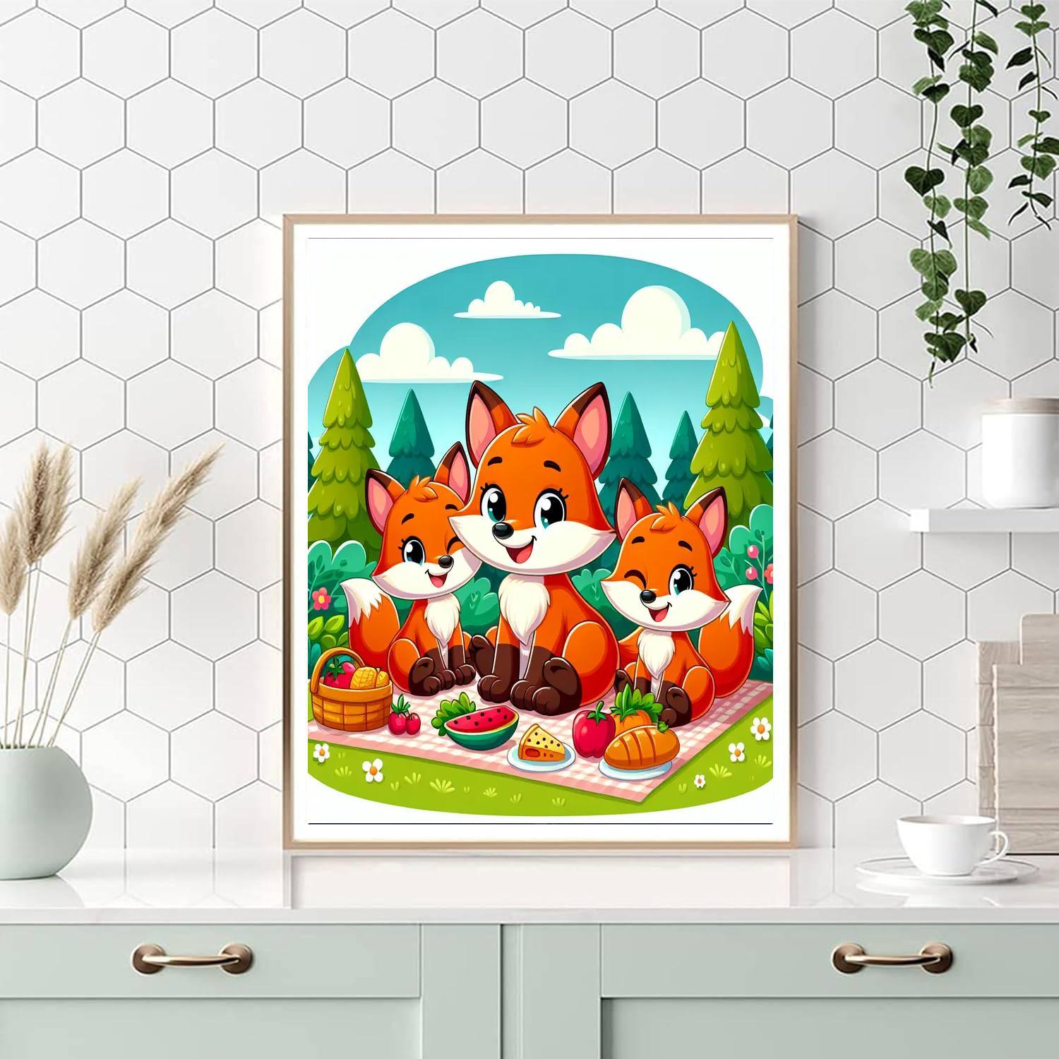 Festive Fox Family Paint By Number