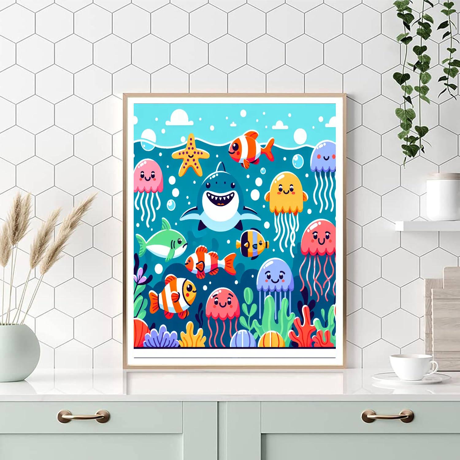 Adventure At The Aquarium Paint By Numbers Art