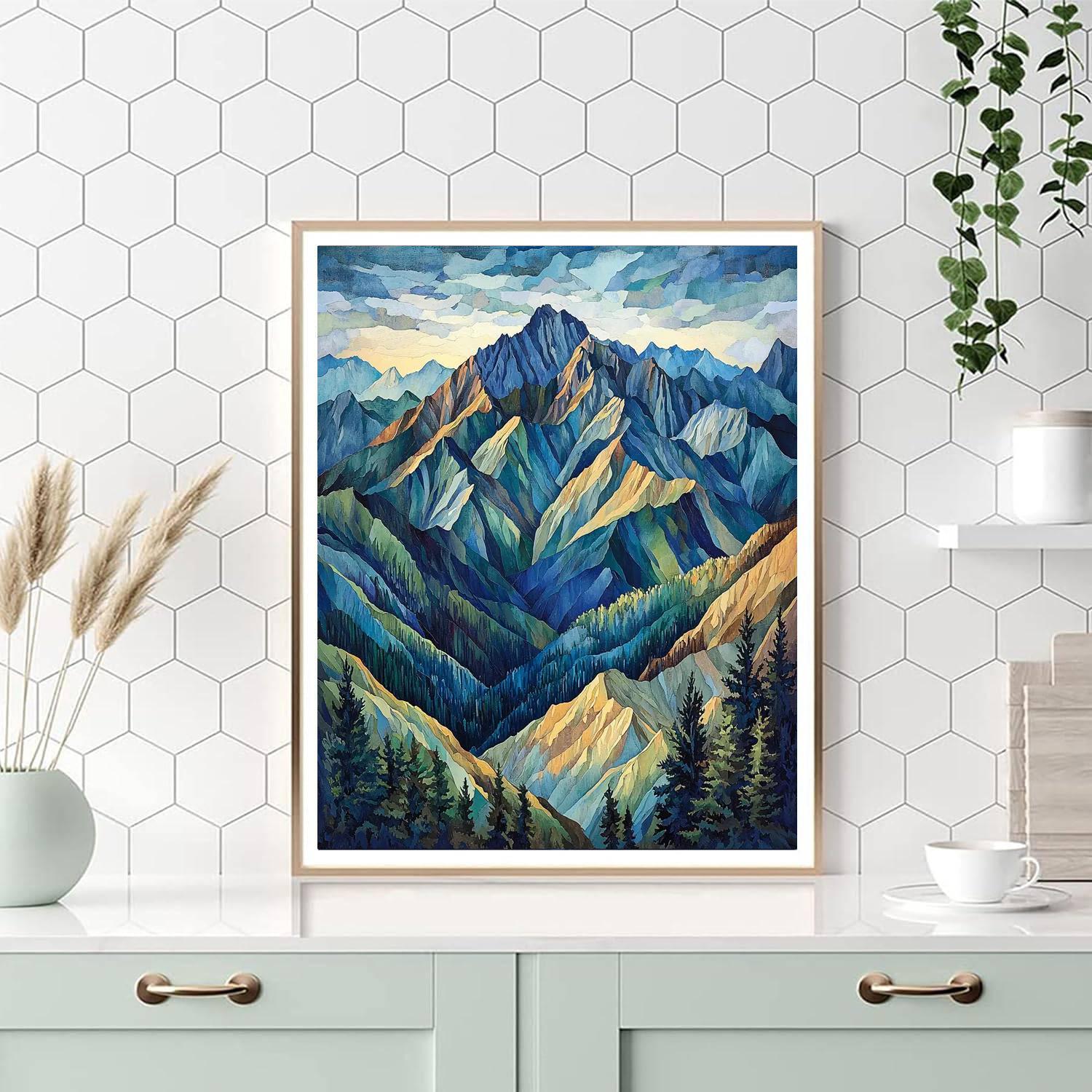 Michelangelo Inspired Whispering Peaks  Paint By Number