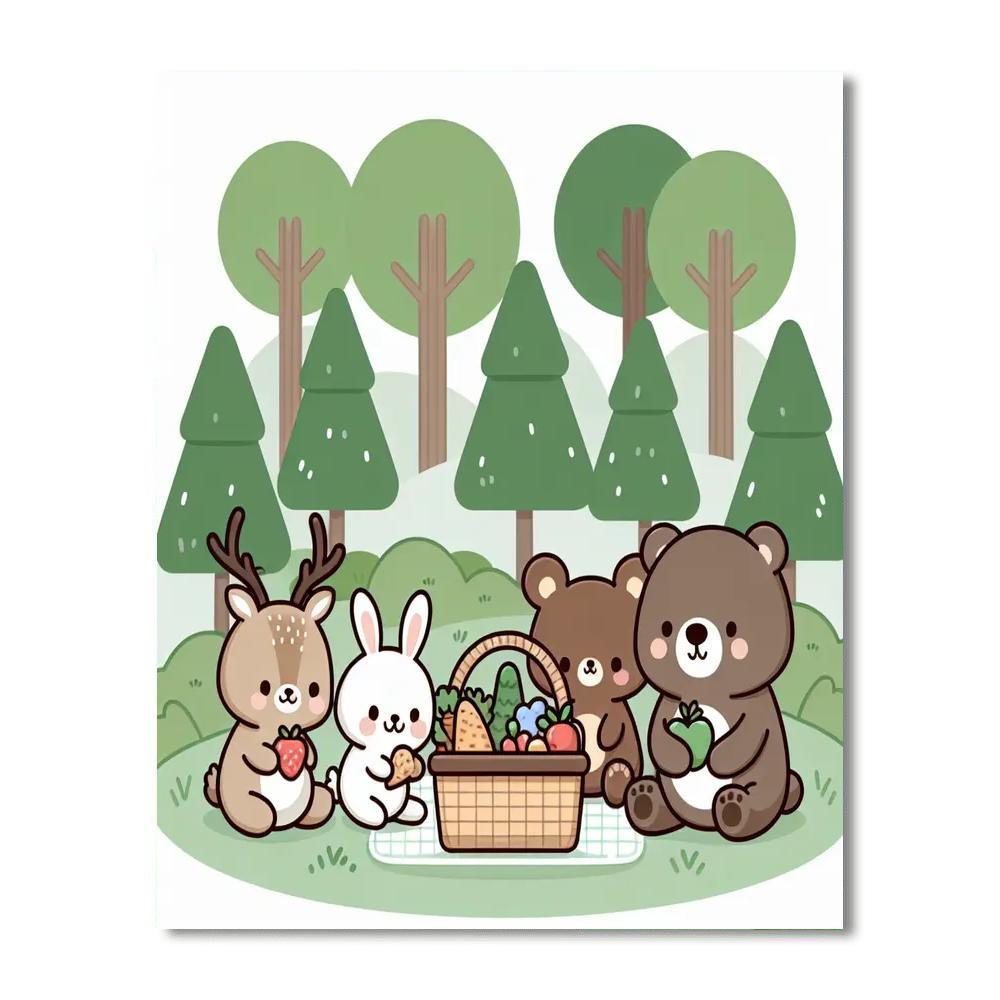 Forest Animal Picnic Paint By Color