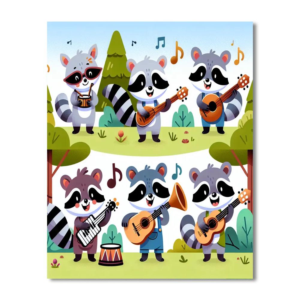 Joyful Animal Orchestra Paint By Numbers Art