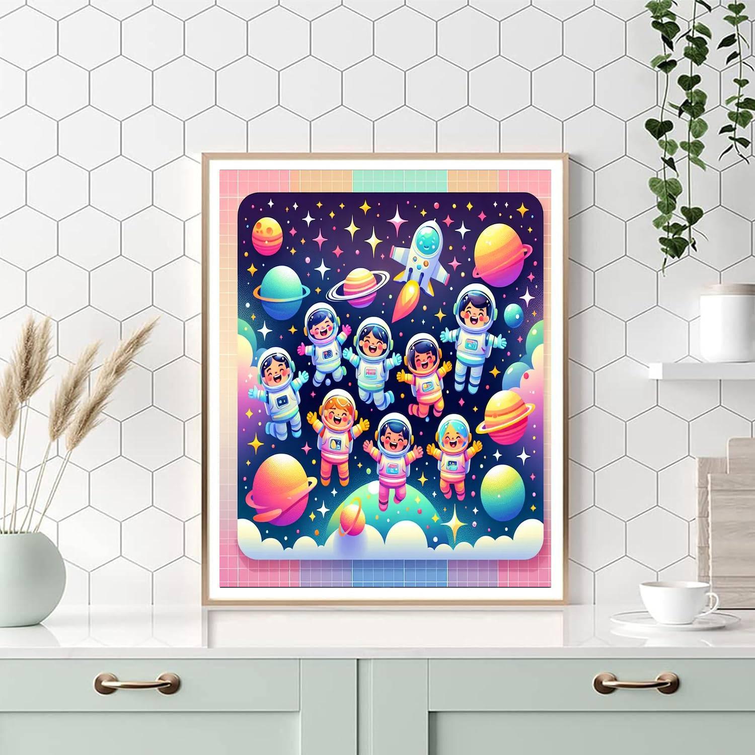 Space Adventure With Friends Painting Number Kit