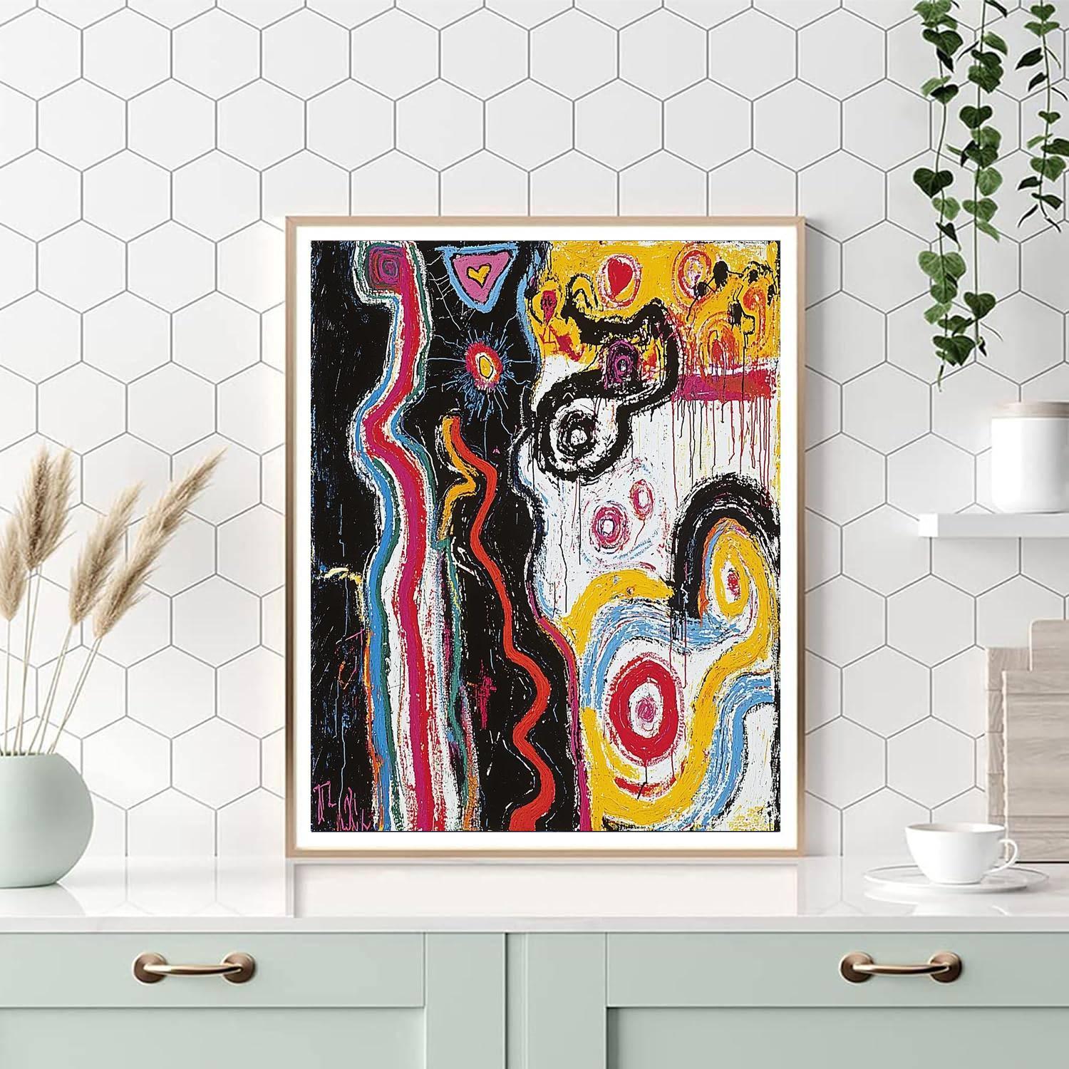 Jean-Michel Basquiat Inspired Threads Of Emotion  Numbered Painting Kits