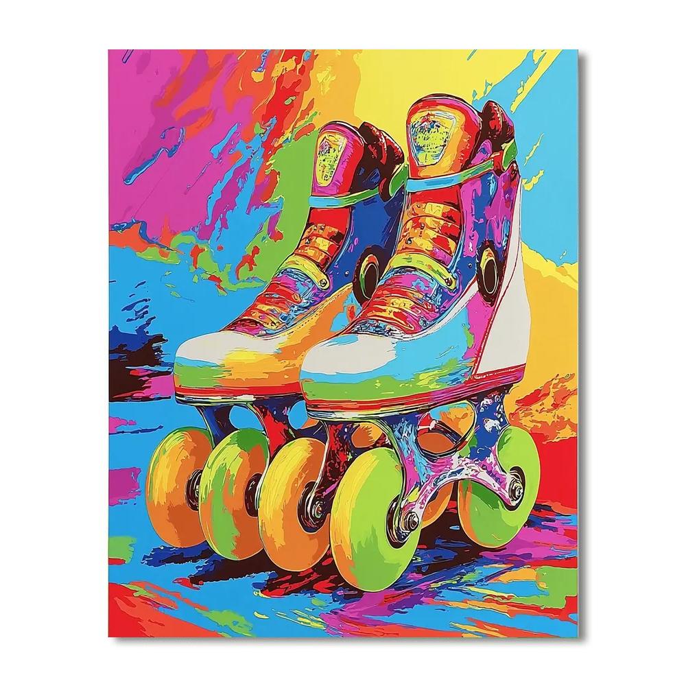 Andy Warhol Inspired Retro Roller Skates  Paint By Numbers