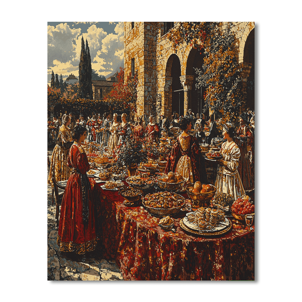 Vermeer Inspired Renaissance Feast Celebration Paint By Numbers Kits